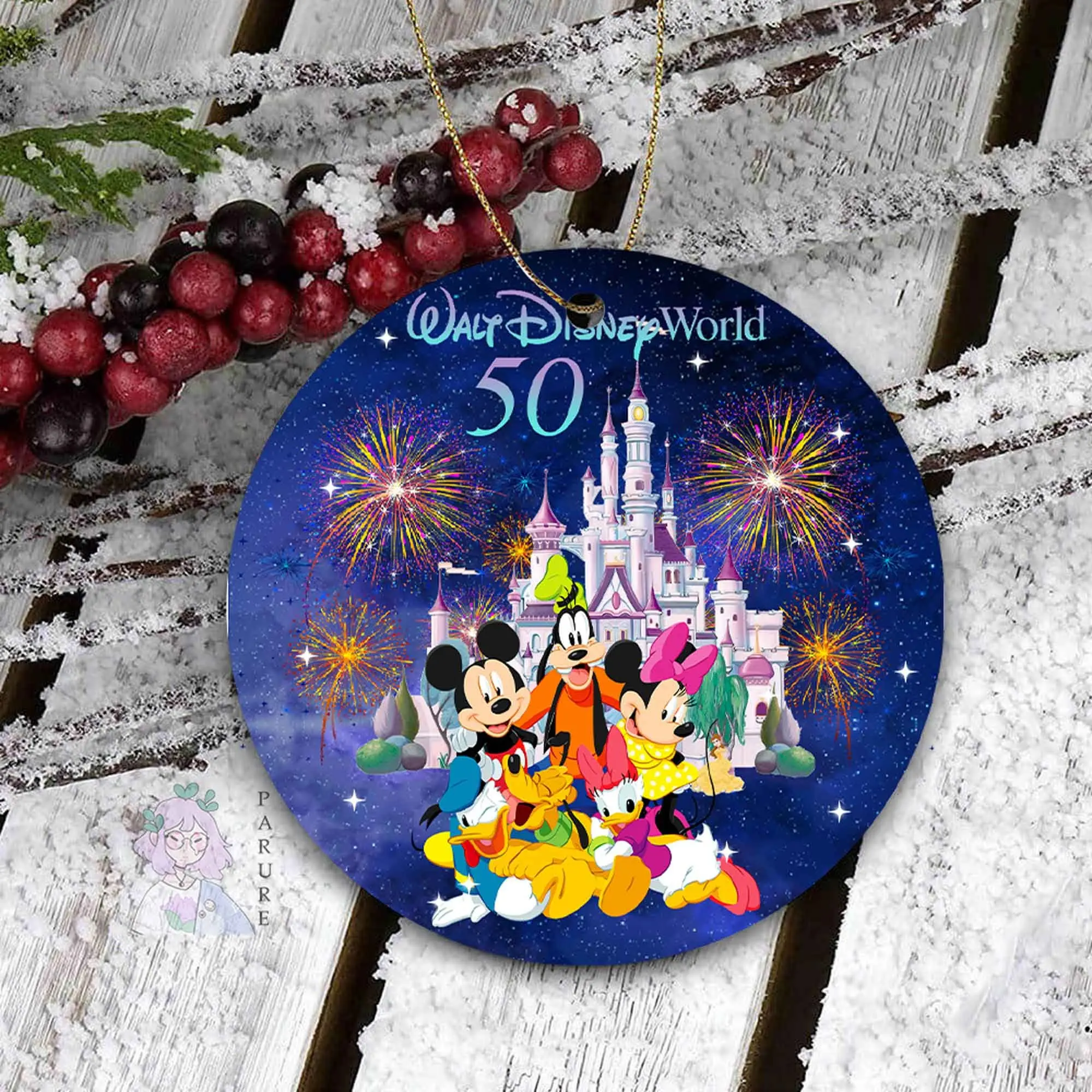 Disney 50th Anniversary 2021 Mickey And Friends Christmas Ceramic Ornament Perfect And Unique Gifts For Family On Christmas