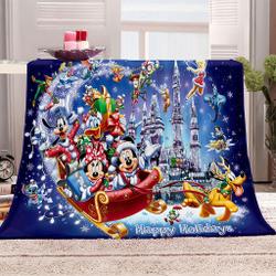 Disney Mickey Mouse Blanket Meaningful Gift For Halloween Christmas Flannel Throw Room Decoration