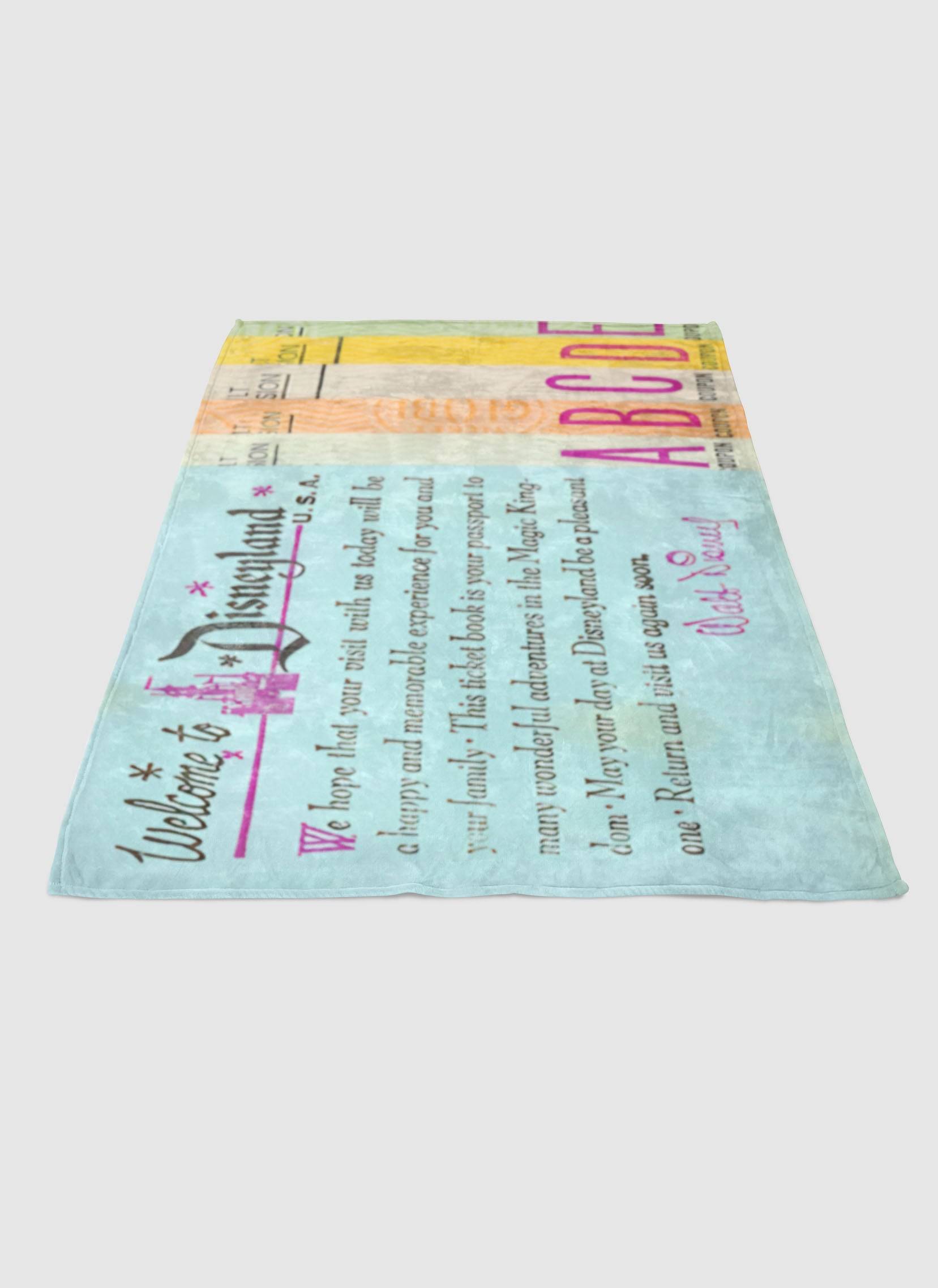 Disney World Ticket Book Soft Fleece Blanket Meaningful Gift For Halloween Christmas