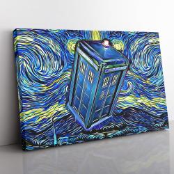 Doctor Who Tardis Starry Night Canvas Print Wall Art Canvas Christmas Gift For Son Daughter