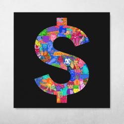 Dollar Sign Collage Wall Art Canvas Meaning Gift For Birthday Christmas