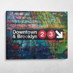 Subway Downtown Brooklyn Graffiti Wall Art Canvas Meaning Gift For Birthday Christmas