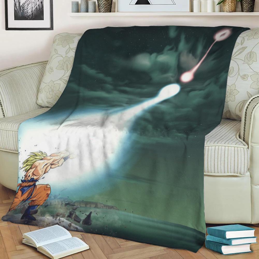 Dragon Ball Z Kamehameha Fleece Throw Blanket Meaningful Gift For Halloween Christmas