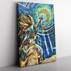 Dragon Ball Z Starry Night Kamehameha Canvas Print Wall Art Canvas Christmas Gift For Son Daughter