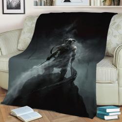 Dragonborn Fleece Throw Blanket Meaningful Gift For Halloween Christmas