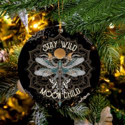 Dragonfly Stay Wild Moon Child Mica Ornament Perfect Gift For Holiday Perfect And Unique Gifts For Family On Christmas