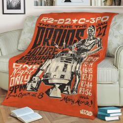 Droids Fleece Throw Blanket Meaningful Gift For Halloween Christmas