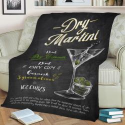 Dry Martini Fleece Throw Blanket Meaningful Gift For Halloween Christmas