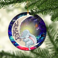 Dumbo Elephant Love You To The Moon Galaxy Mica Circle Ornament Perfect Gift For Holiday Perfect Gifts For Family On Christmas