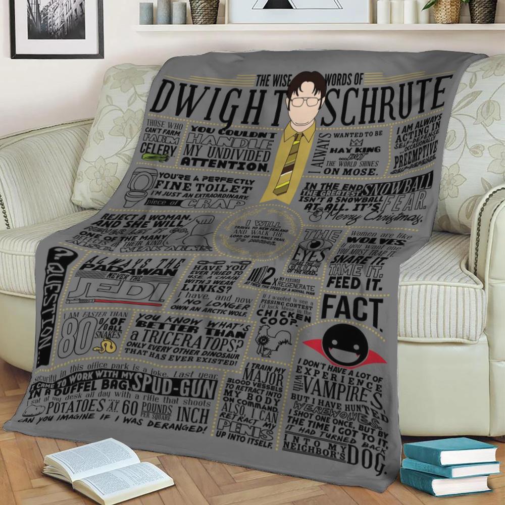Dwight Schrutes Wise Words Fleece Throw Blanket Meaningful Gift For Halloween Christmas