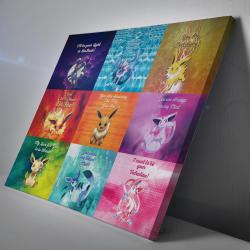 Eeveelutions Love Quotes Pokemon Horizontal Canvas Print Wall Art Canvas Christmas Gift For Son Daughter