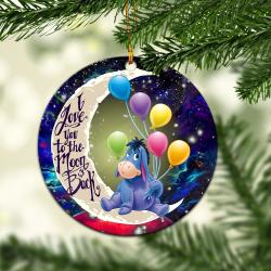 Eeyore Winnie The Pooh Love You To The Moon Galaxy Mica Circle Ornament Perfect Gifts For Family On Christmas