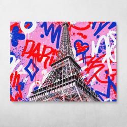 Eiffel Tower Graffiti Pop Art Wall Art Canvas Meaning Gift For Birthday Christmas