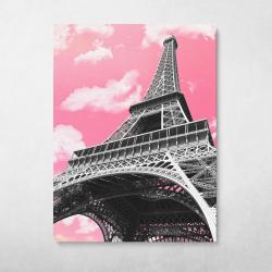 Eiffel Tower On A Pink Sky Wall Art Canvas Meaning Gift For Birthday Christmas