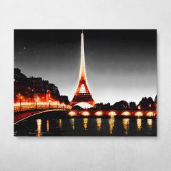 Eiffel Tower Twilight Wall Art Canvas Meaning Gift For Birthday Christmas