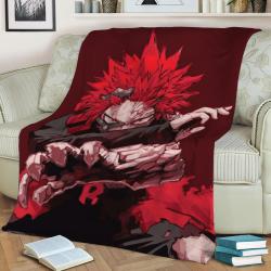 Eijiro Kirishima Red Riot Fleece Throw Blanket Meaningful Gift For Halloween Christmas