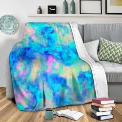 Electrify Ice Blue Fleece Throw Blanket Meaningful Gift For Halloween Christmas