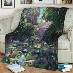 Elwynn Forest Wide Fleece Throw Blanket Meaningful Gift For Halloween Christmas