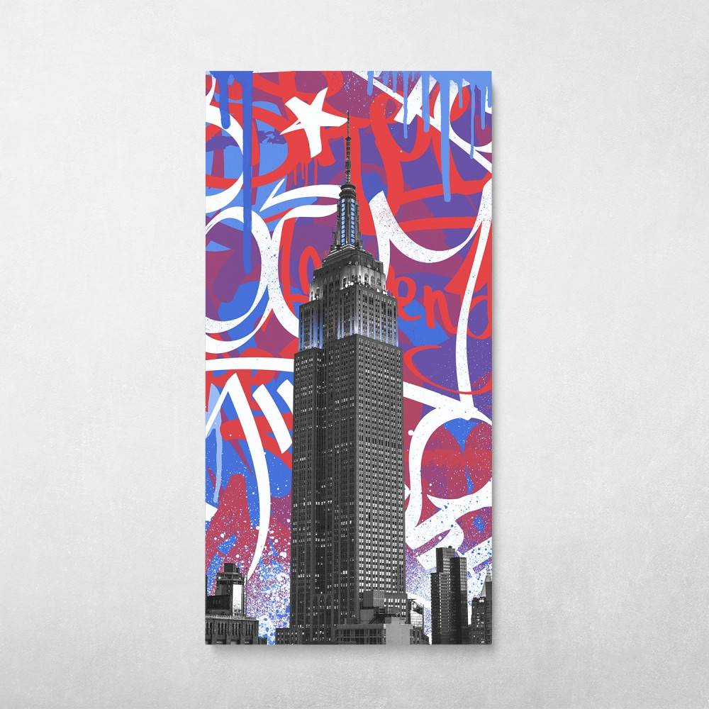 Empire State Of Mind - Red White Blue Wall Art Canvas Meaning Gift For Birthday Christmas