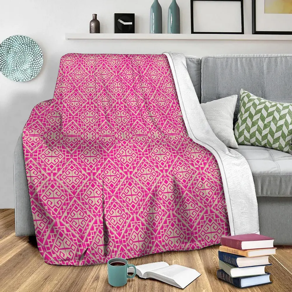Eva All Over Pink Fleece Throw Blanket Meaningful Gift For Halloween Christmas