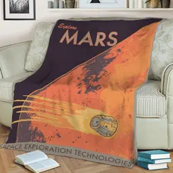 Explore Mars Space Artwork Fleece Throw Blanket Meaningful Gift For Halloween Christmas
