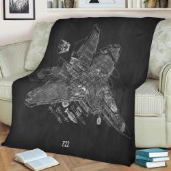 F22 Fleece Throw Blanket Meaningful Gift For Halloween Christmas Son
