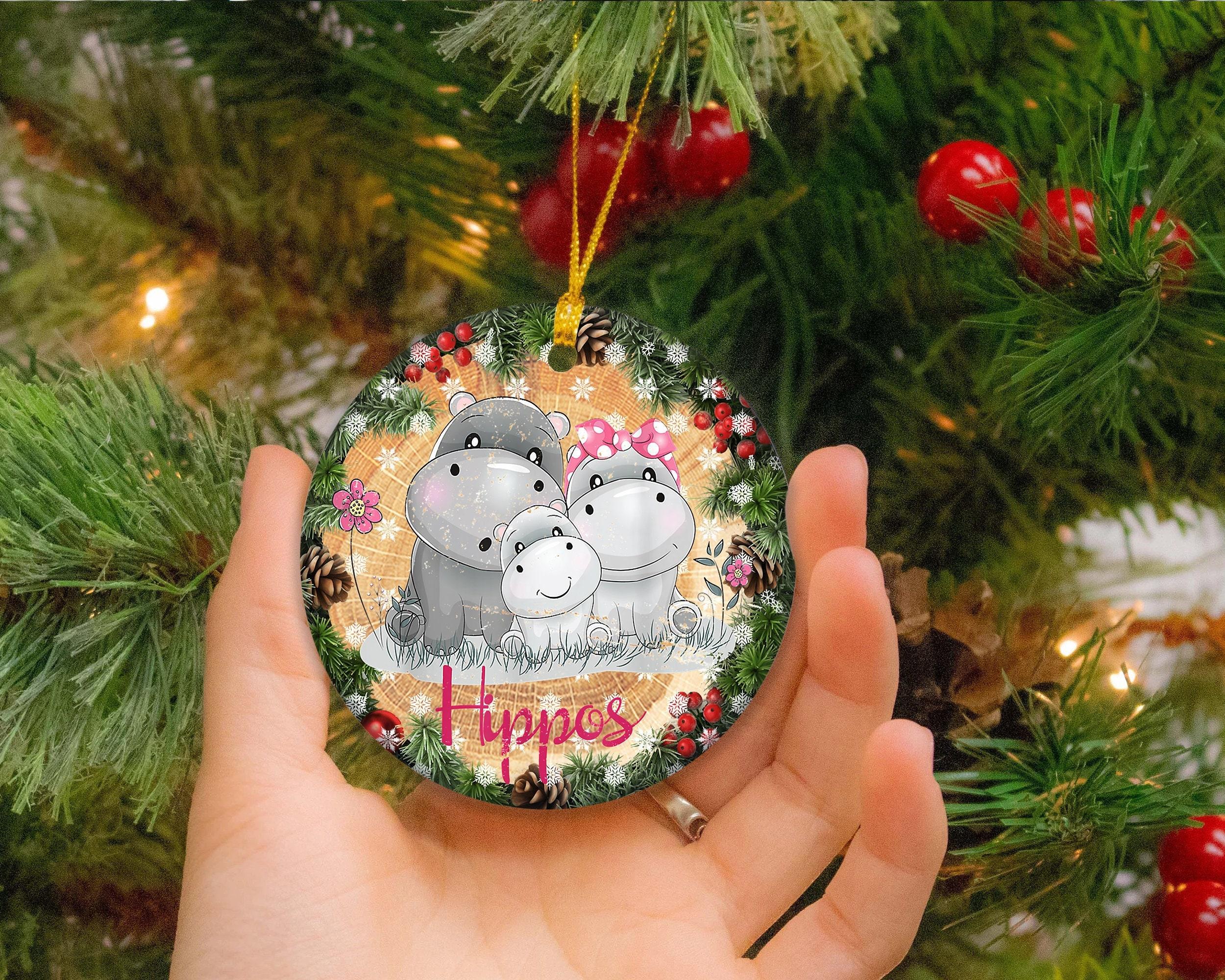 Family Of 3 Hippo Christmas Ornament Perfect And Unique Gifts For Family On Christmas Holiday