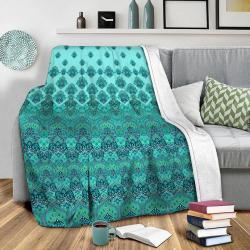 Farah Blooms Mint Fleece Throw Blanket Meaningful Gift For Halloween Christmas