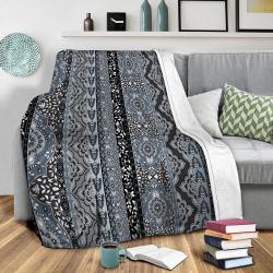 Farah Stripe Gray Fleece Throw Blanket Meaningful Gift For Halloween Christmas