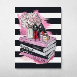 Fashion Books And Heels Wall Art Canvas Meaning Gift For Birthday Christmas