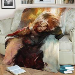 Female Shepard N7 Sharp Fleece Throw Blanket Meaningful Gift For Halloween Christmas
