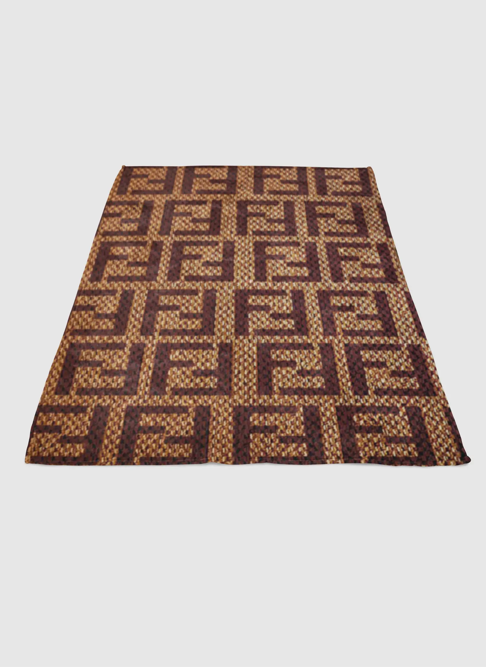 Fendi Brown Soft Fleece Blanket Meaningful Gift For Halloween Christmas