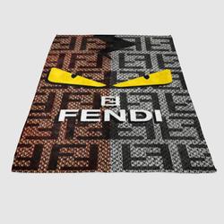 Fendi Roma Brown Grey Pattern Soft Fleece Blanket Meaningful Gift For Halloween Christmas