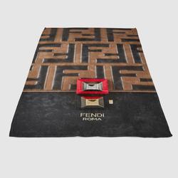 Fendi Roma Brown Pattern Soft Fleece Blanket Meaningful Gift For Halloween Christmas