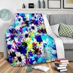 Floral 5 Fleece Throw Blanket Meaningful Gift For Halloween Christmas
