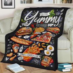 Food Restaurant Cafe Chalk Fleece Throw Blanket Meaningful Gift For Halloween Christmas