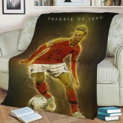Frenkie De Jong Fleece Throw Blanket Meaningful Gift For Halloween Christmas
