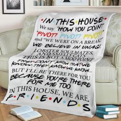 Friends Poster Fleece Throw Blanket Meaningful Gift For Halloween Christmas