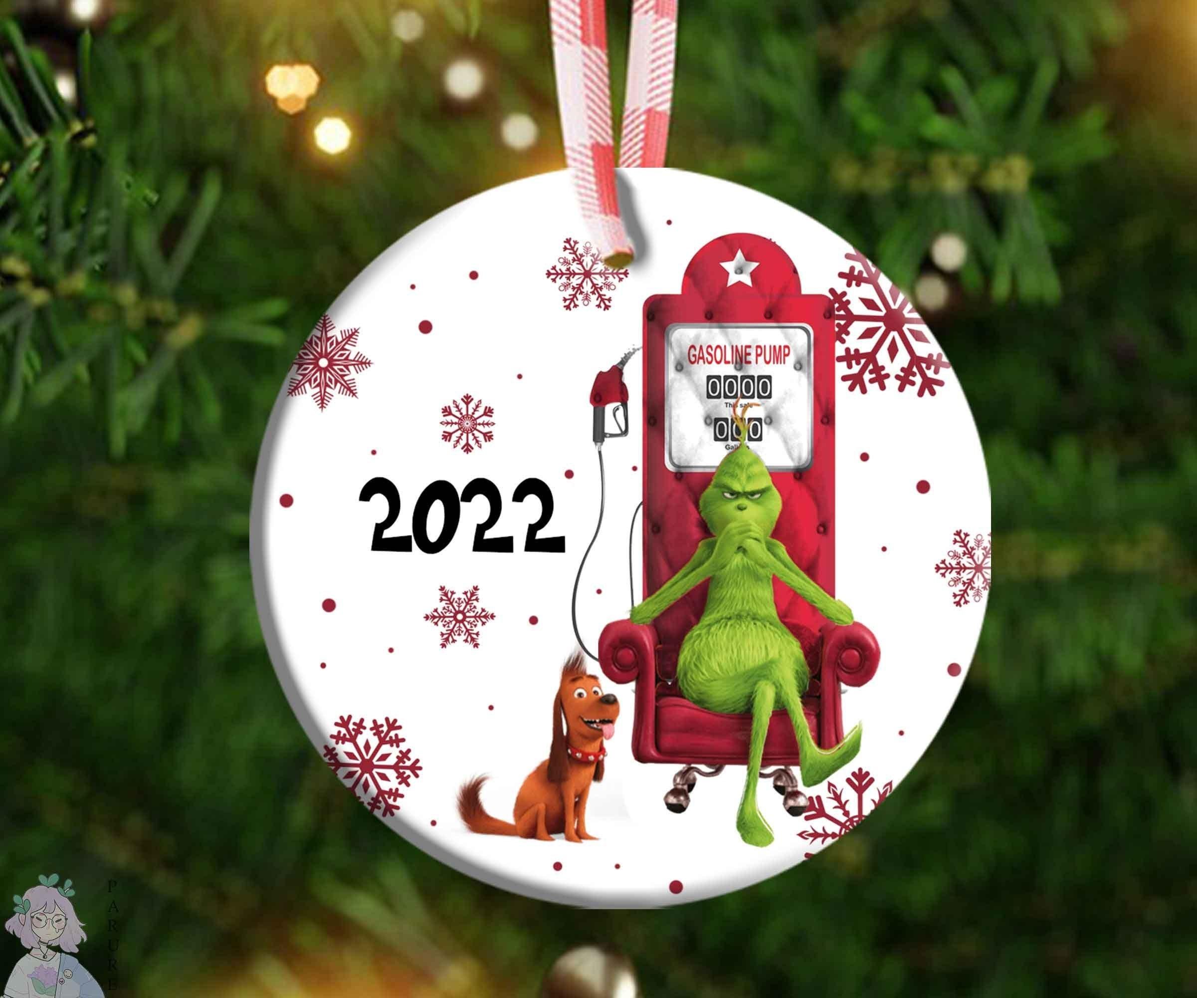 Funny Gasoline Pump The Grinch 2022 Ceramic Ornament Perfect And Unique Gifts For Family On Christmas