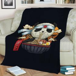 Funny Panda Ramen Noodles Fleece Throw Blanket Meaningful Gift For Halloween Christmas