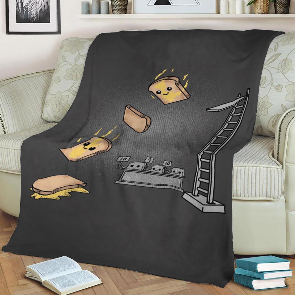 Funny Toast Tower Jump Fleece Throw Blanket Meaningful Gift For Halloween Christmas