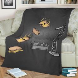 Funny Toast Tower Jump Fleece Throw Blanket Meaningful Gift For Halloween Christmas