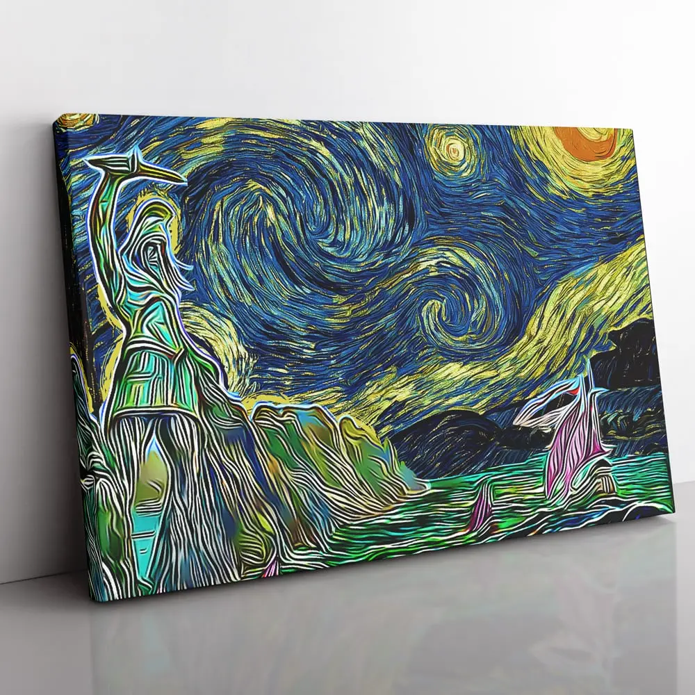 Game of Thrones Starry Night Braavos Canvas Print Wall Art Canvas Christmas Gift For Son Daughter