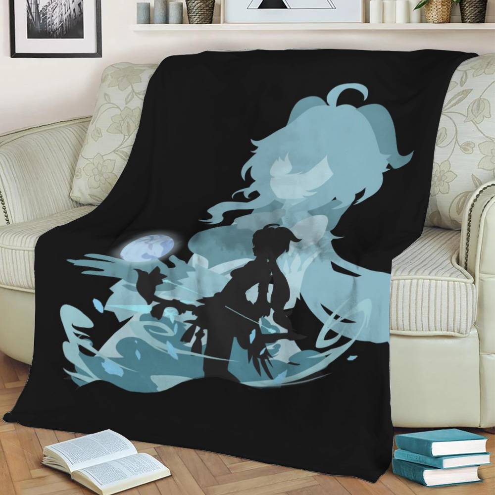 Ganyu Genshin Impact Fleece Throw Blanket Meaningful Gift For Halloween Christmas
