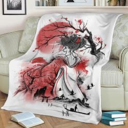 Geisha Dream Fleece Throw Blanket Meaningful Gift For Halloween Christmas