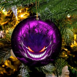 Gengar Pokemon Ghost Scary Moonlight Mica Circle Ornament Perfect Gift For Holiday Perfect Gifts For Family On Christmas