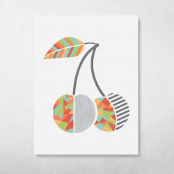 Geometric Cherries Wall Art Canvas Meaning Gift For Birthday Christmas