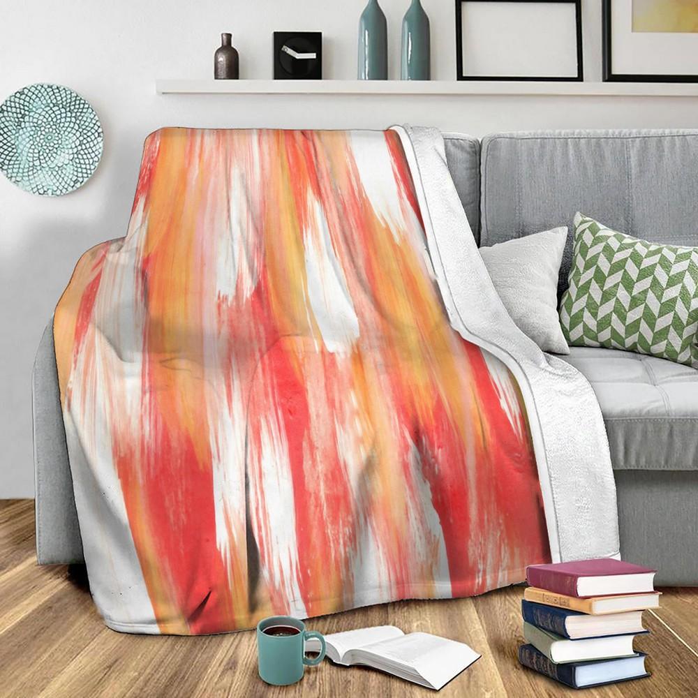 Georgia Peach Fleece Throw Blanket Meaningful Gift For Halloween Christmas
