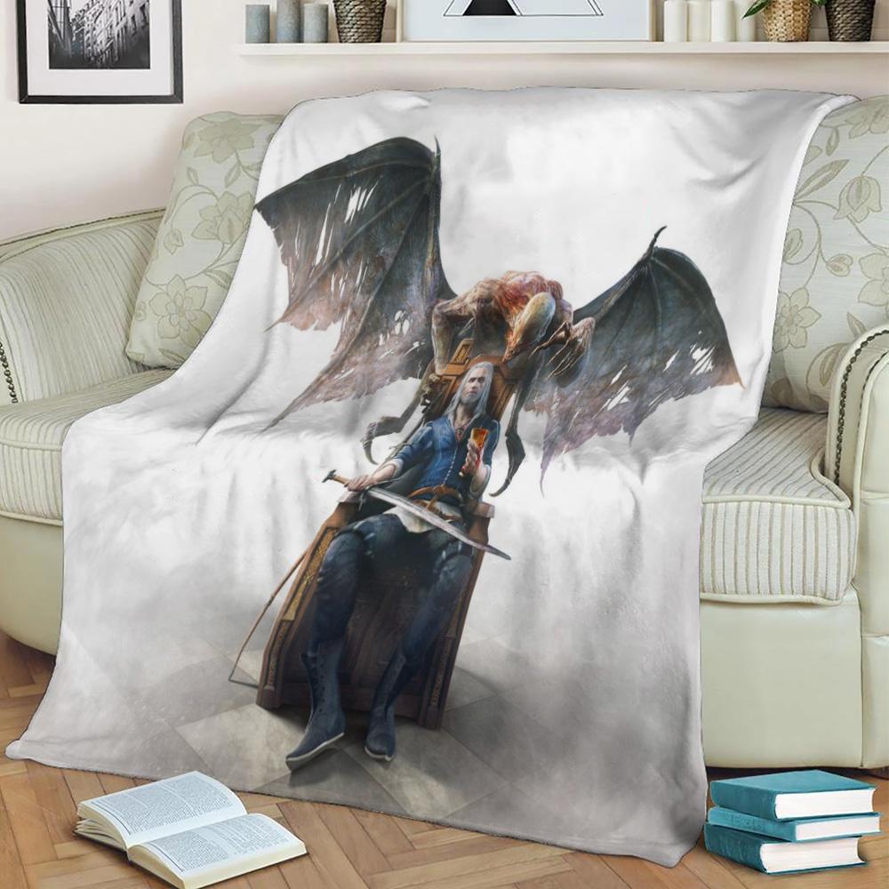 Geralt Fleece Throw Blanket Meaningful Gift For Halloween Christmas