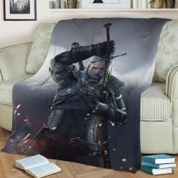 Geralt Sword Fleece Throw Blanket Meaningful Gift For Halloween Christmas